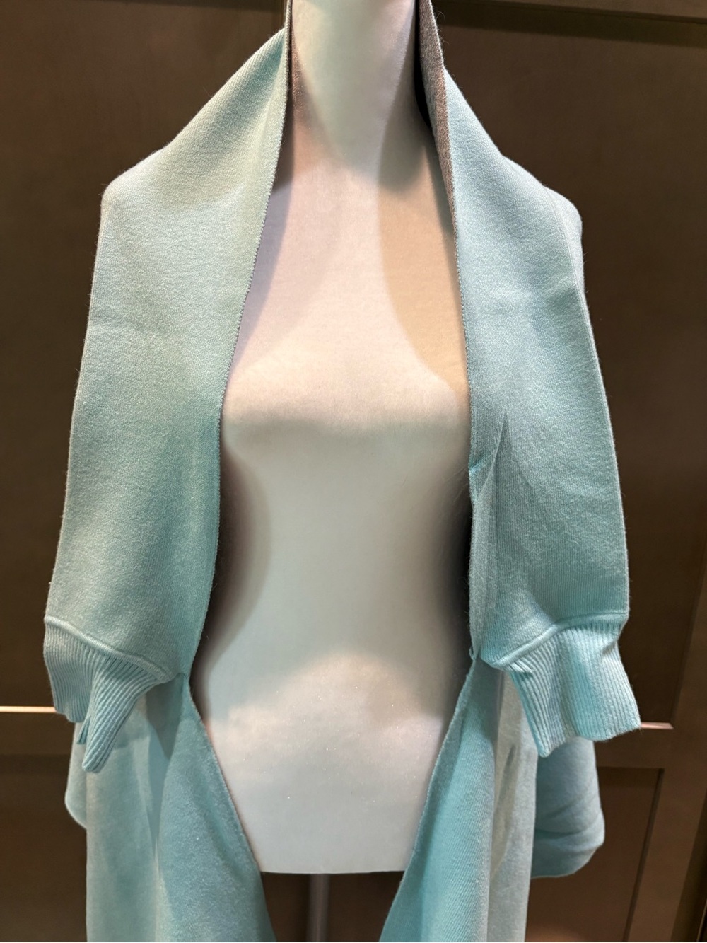Unique Blue Embroidered Shrug Shawl Cardigan Wrap - Picture 2 of 11